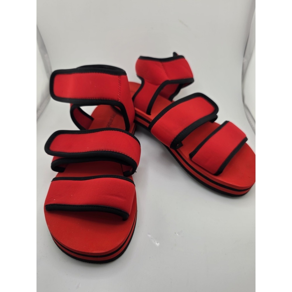 Jeffrey Campbell Red Black Neoprene‎ Platform Sport Sandals Womens 9/10